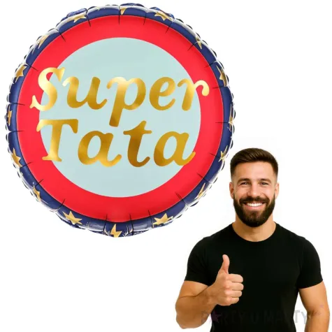 balon foliowy super tata partydeco 18 rnd