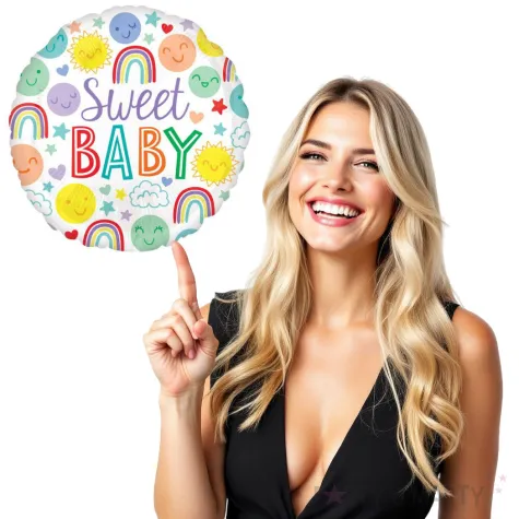 balon foliowy sweet baby wesole minki amscan 16 rnd