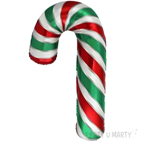 balon foliowy swiateczna laska cukrowa czerwono zielony flexmetal 14 shp