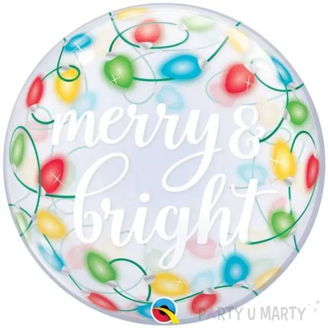 balon foliowy swiateczne swiatelka qualatex bubbles 22 orb