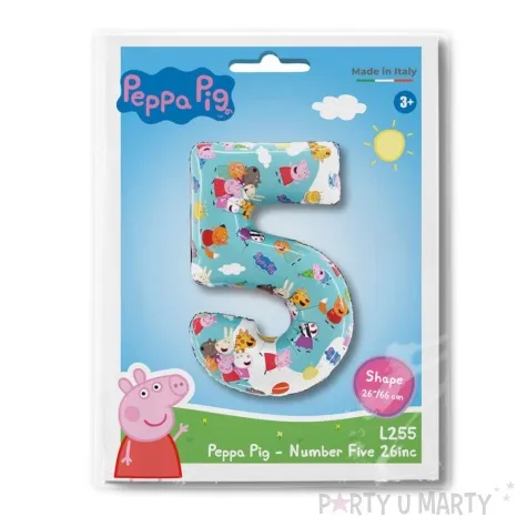 balon foliowy swinka peppa cyfra 5 grabo 26 dgt