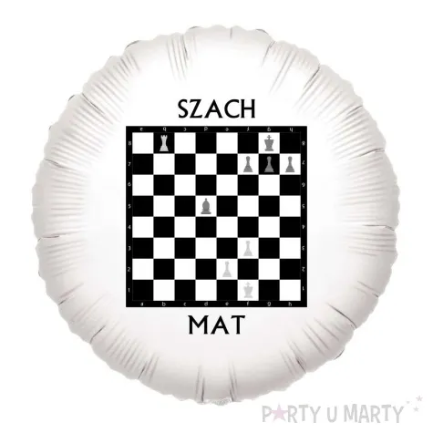 balon foliowy szachy plansza szach mat bialy 18