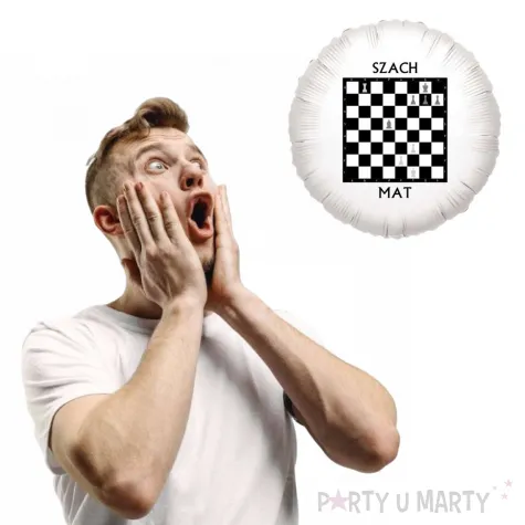 balon foliowy szachy plansza szach mat bialy 18