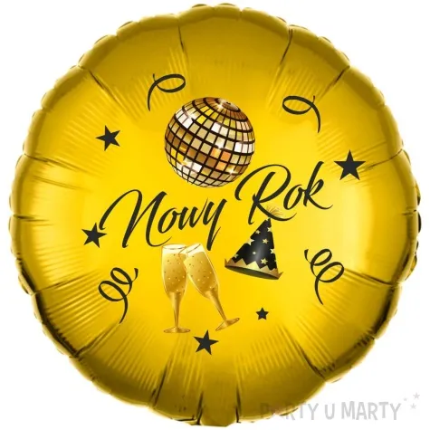 balon foliowy szampanski nowy rok zloty 18 rnd