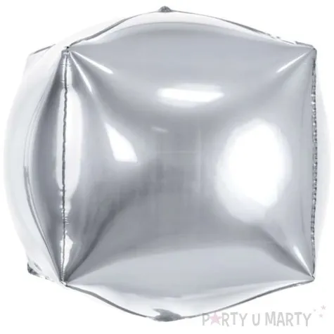 balon foliowy szescian srebrny partydeco 14 cbz