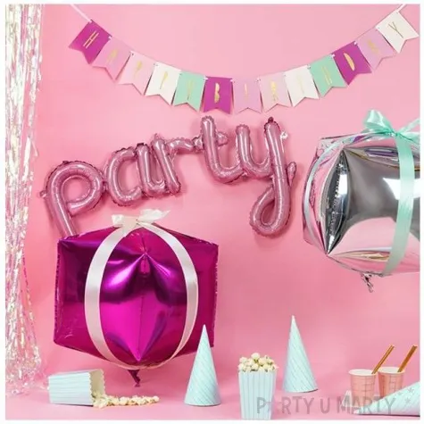 balon foliowy szescian srebrny partydeco 14 cbz