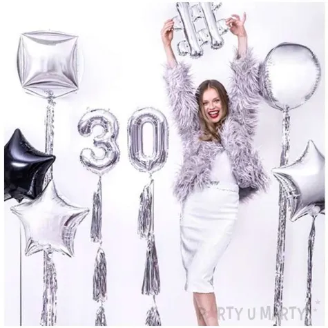 balon foliowy szescian srebrny partydeco 14 cbz