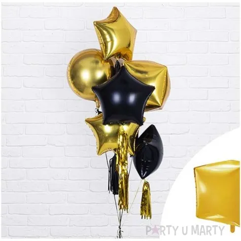 balon foliowy szescian zloty partydeco 14 cbz