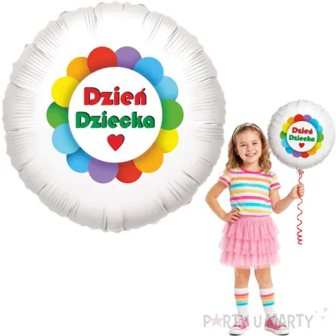 balon foliowy teczowy dzien dziecka 18 rnd