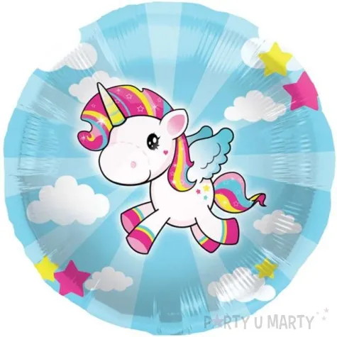 balon foliowy teczowy jednorozec folat 18 rnd