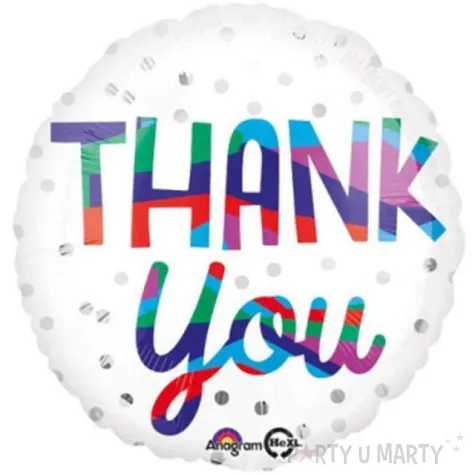 balon foliowy thank you kropki amscan 17 rnd
