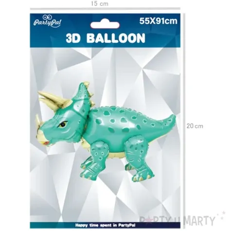 balon foliowy triceratops turkusowy partypal 35 shp