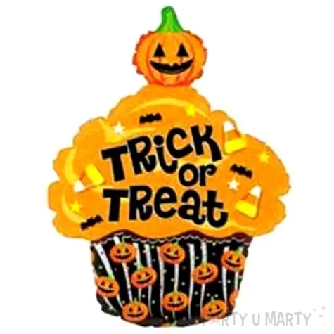 balon foliowy trick or treat babeczka halloweenowa betallic 32 shp