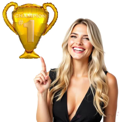 balon foliowy trofeum champion 1 zloty amscan 28 shp