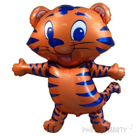 balon foliowy tygrysek w niebieskie paski flexmetal 14 shp