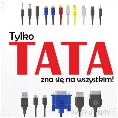 balon foliowy tylko tata zna sie na wszystkim bialy 18 rnd