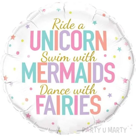 balon foliowy unicorn mermaids fairies qualatex 18 rnd