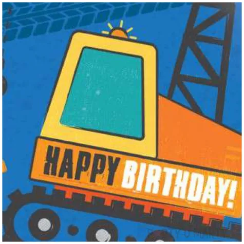 balon foliowy urodzinowa koparka kwadrat amscan 18 sqr