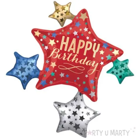 balon foliowy urodzinowe gwiazdy amscan 34 shp