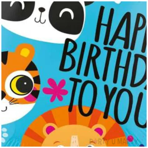 balon foliowy urodzinowe zwierzatka niebieski amscan 18 rnd