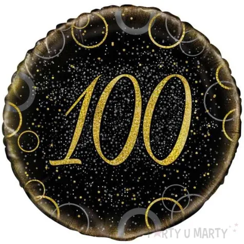 balon foliowy urodziny 100 glitz unique 18 rnd