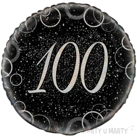 balon foliowy urodziny 100 glitz unique 18 rnd