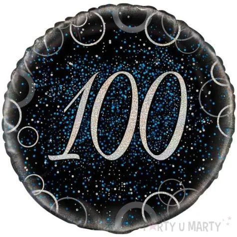 balon foliowy urodziny 100 glitz unique 18 rnd