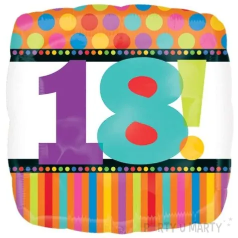 balon foliowy urodziny 18 amscan 18 sqr