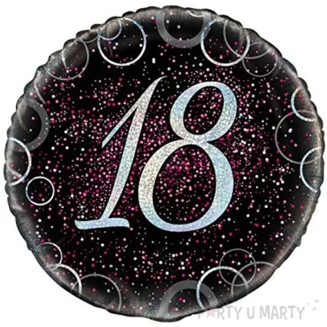 balon foliowy urodziny 18 glitz unique 18 rnd