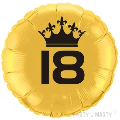 balon foliowy urodziny 18 zloty 18 rnd