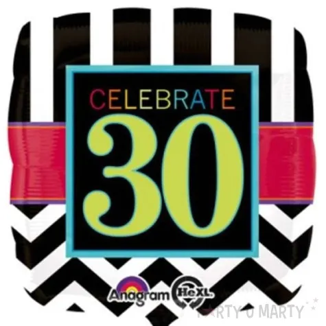balon foliowy urodziny 30 amscan 18 sqr