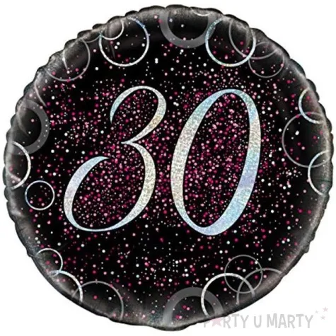 balon foliowy urodziny 30 glitz rozowy unique 18 rnd