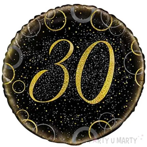 balon foliowy urodziny 30 glitz zloty unique 18 rnd