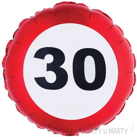 balon foliowy urodziny 30 traffic birthday czerwony funny fashion 18 rnd