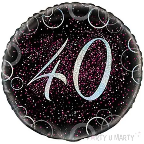 balon foliowy urodziny 40 glitz rozowy unique 18 rnd