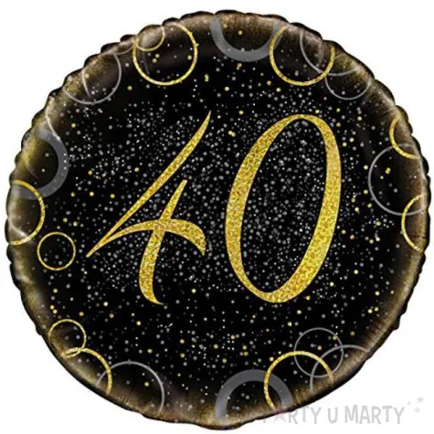balon foliowy urodziny 40 glitz zloty unique 18 rnd