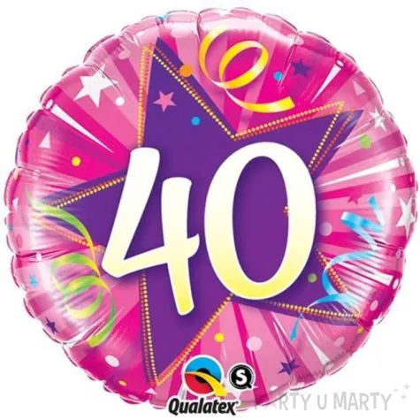 balon foliowy urodziny 40 pink star qualatex 18