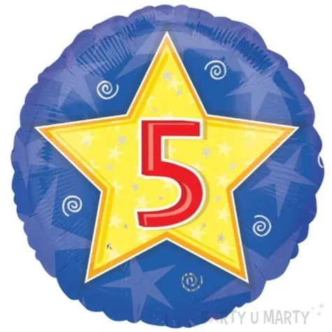 balon foliowy urodziny 5 granatowy amscan 18 rnd
