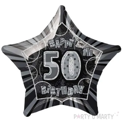 balon foliowy urodziny 50 czarny unique 20 str