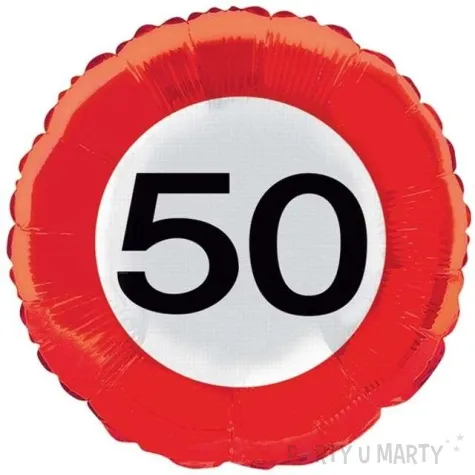 balon foliowy urodziny 50 czerwony folat 18 rnd