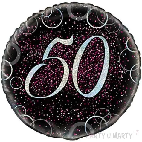 balon foliowy urodziny 50 glitz rozowy unique 18 rnd