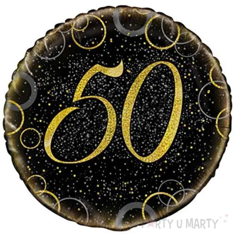 balon foliowy urodziny 50 glitz zloty unique 18 rnd
