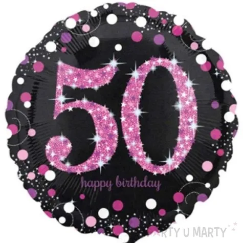 balon foliowy urodziny 50 rozowy amscan 18 rnd