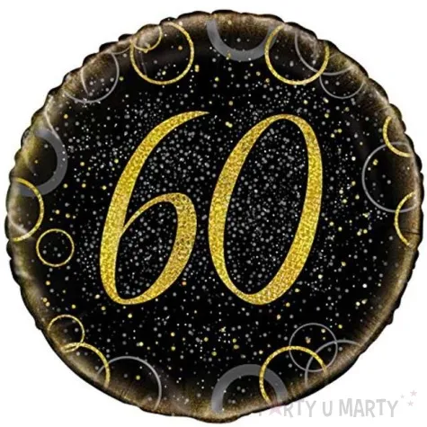 balon foliowy urodziny 60 glitz zloty unique 18 rnd