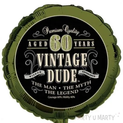 balon foliowy urodziny 60 vintage zielony creativeconverting 18 rnd
