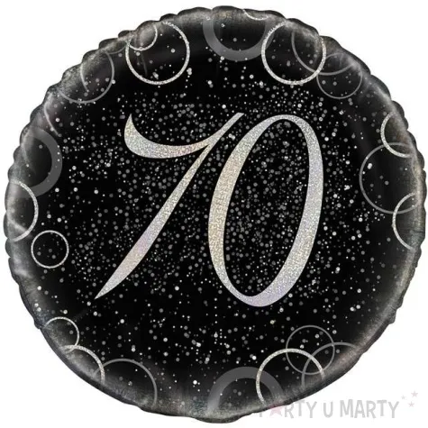 balon foliowy urodziny 70 glitz srebrny unique 18 rnd