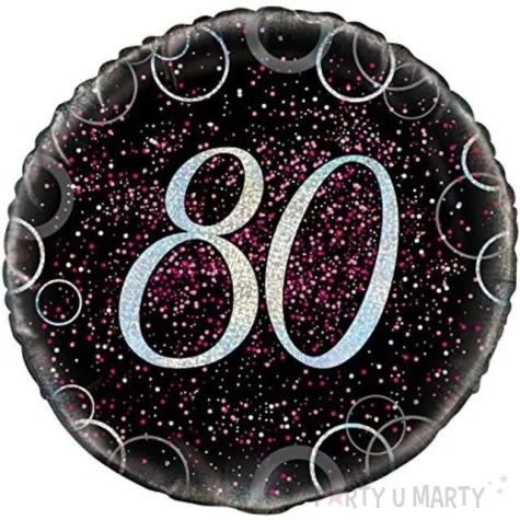 balon foliowy urodziny 80 glitz rozowy unique 18 rnd
