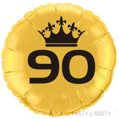 balon foliowy urodziny 90 zloty 18 rnd