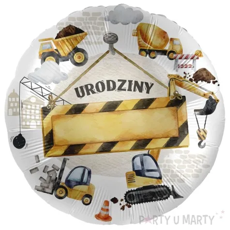 balon foliowy urodziny budowa personalizacja premioloon 17 rnd