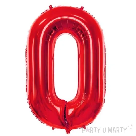 balon foliowy urodziny cyfra 0 czerwony partydeco 34 dgt